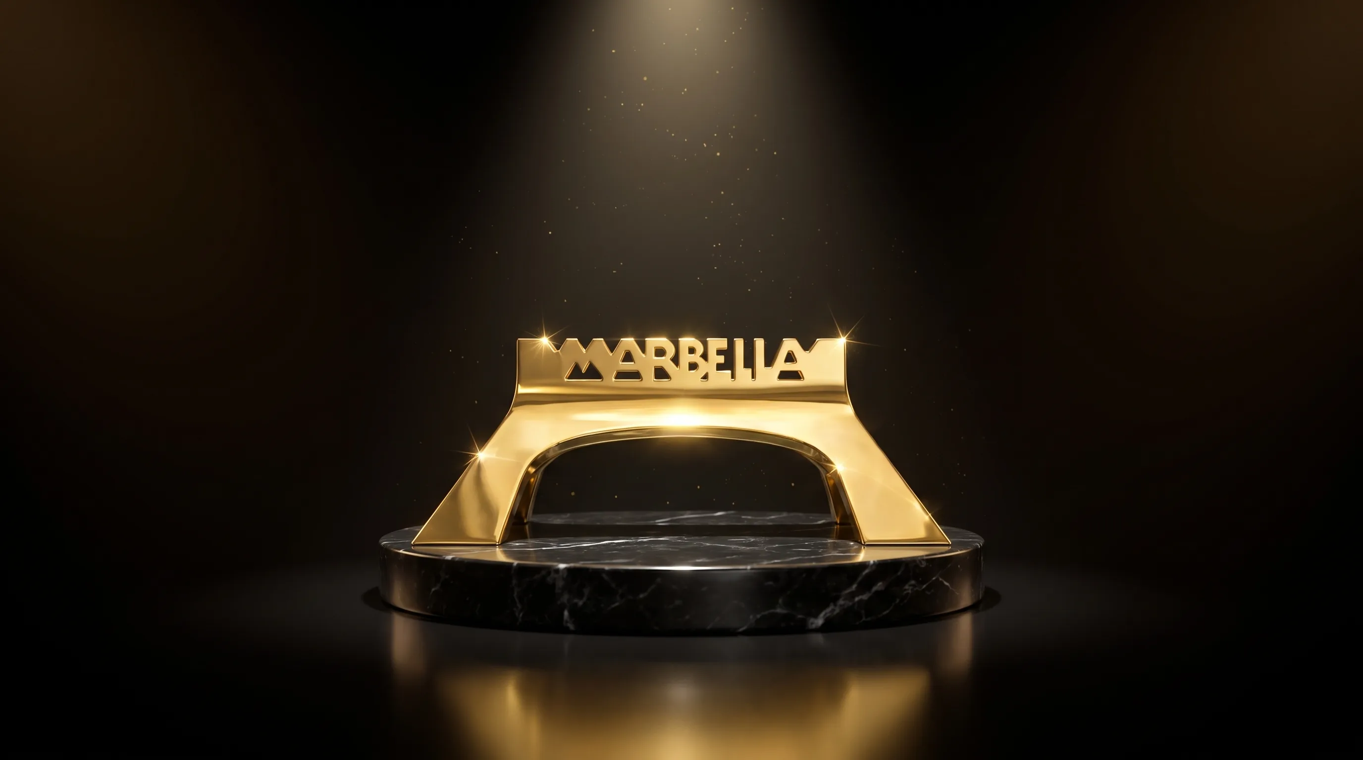 La escultura del galardón: el Arco de Marbella en oro